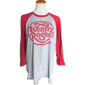 Womens Vintage Kenny Rogers 1980 1990s Y2K 3/4 Sleeve Shirt Top - Sz XL